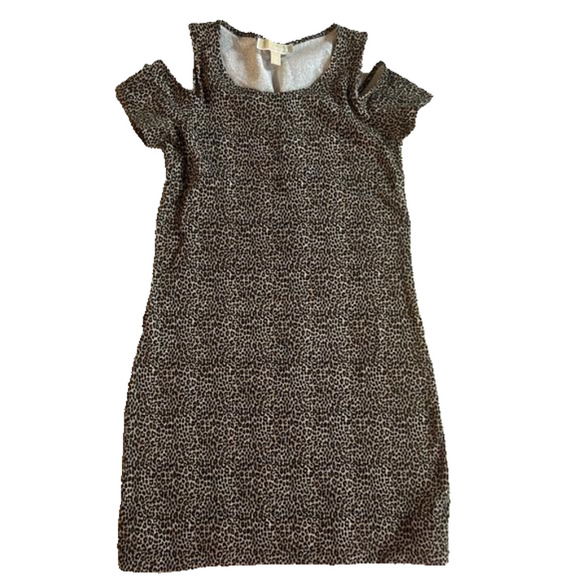 MICHAEL KORS cheetah print open shoulder dress 👗 - Picture 1 of 5